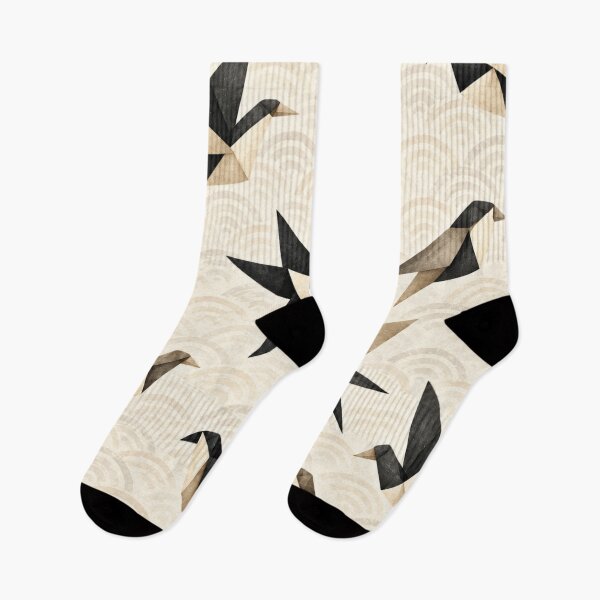 Item preview, Japanese Origami Birds (Black & Cream) designed and sold by WeaveSphere.