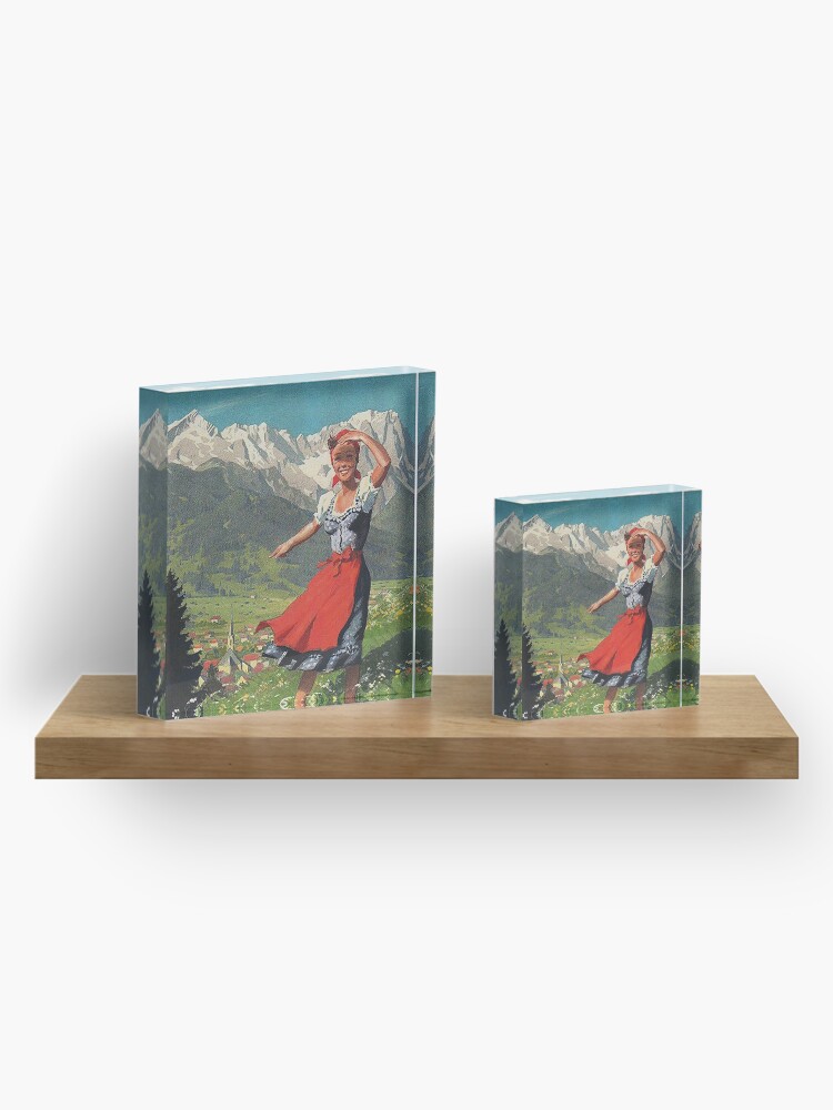 Alternate view of Garmisch Partenkirchen... vintage tourist poster Acrylic Block