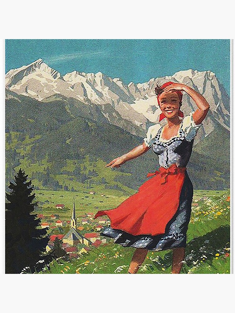 Garmisch Partenkirchen... vintage tourist poster by edsimoneit