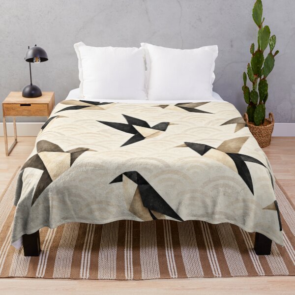 Item preview, Japanese Origami Birds (Black & Cream) designed and sold by WeaveSphere.