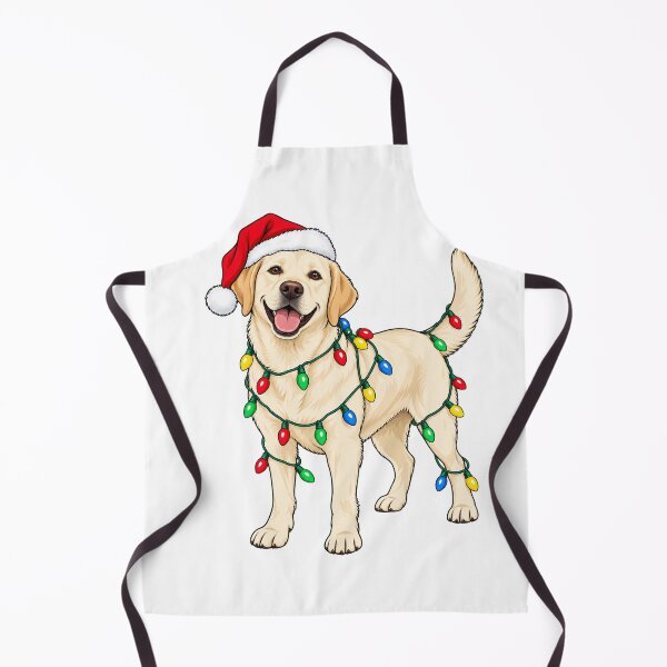 Item preview, Christmas Labrador in Santa Hat and Festive Lights designed and sold by skyartdesign.