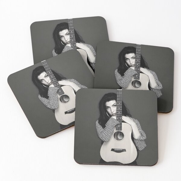 Item preview, Elegant Woman with Acoustic Guitar Black and White Portrait designed and sold by Jessicaa69.