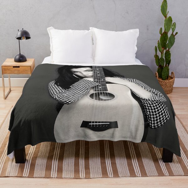 Item preview, Elegant Woman with Acoustic Guitar Black and White Portrait designed and sold by Jessicaa69.