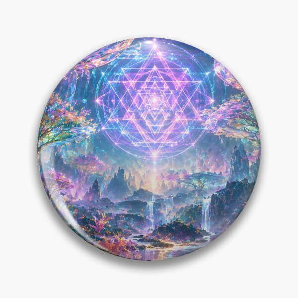 Item preview, Crystal Crystalline Forest with Glowing Sri Yantra Mandala designed and sold by monkeybusiness.pt.
