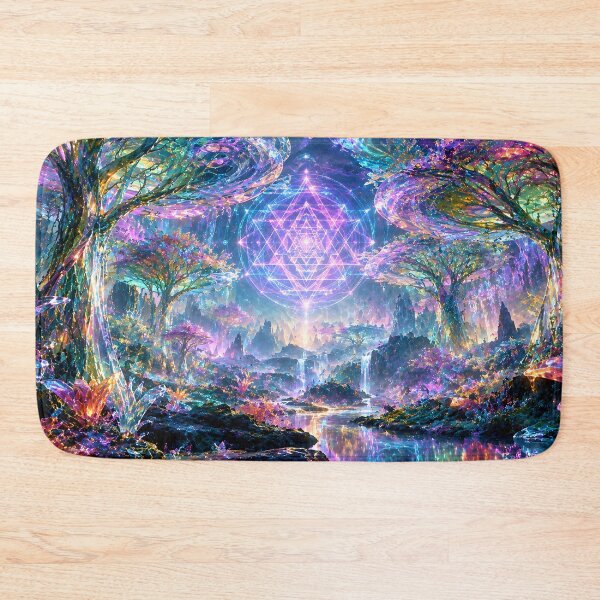 Item preview, Crystal Crystalline Forest with Glowing Sri Yantra Mandala designed and sold by monkeybusiness.pt.
