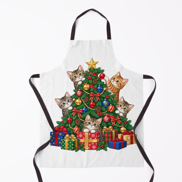Item preview, Playful Kittens Around a Decorated Christmas Tree designed and sold by skyartdesign.