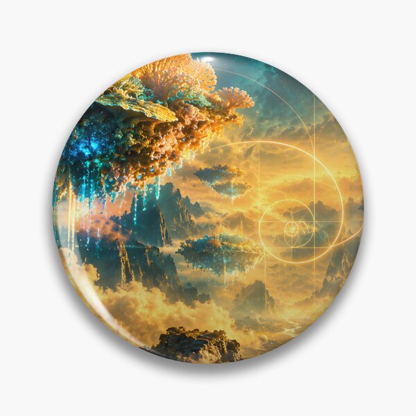 Item preview, Floating Coral Islands with Golden Ratio Fibonacci Spiral designed and sold by monkeybusiness.pt.