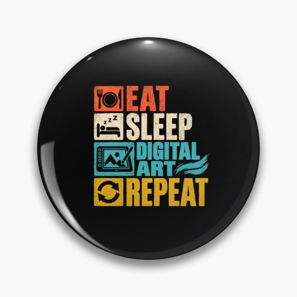 Item preview, Eat Sleep Digital Art Repeat Digital Artist Graphic Designer Creative designed and sold by RetroMini2026.