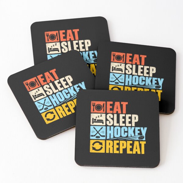 Item preview, Eat Sleep Hockey Repeat Ice Hockey Player Fan designed and sold by HumansStuck12.