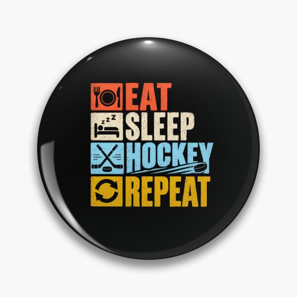 Item preview, Eat Sleep Hockey Repeat Ice Hockey Player Fan designed and sold by SkeletonsDanger.