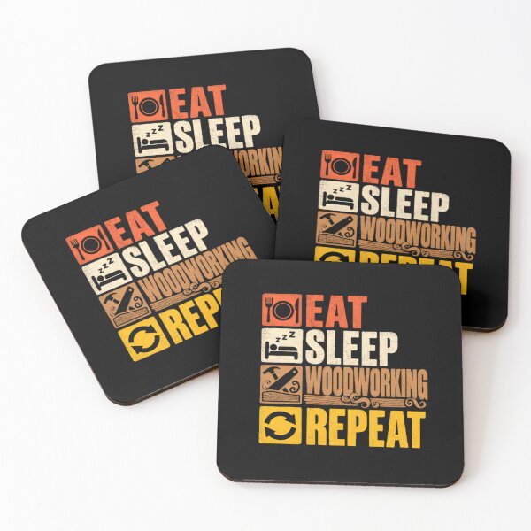 Item preview, Eat Sleep Woodworking Repeat Woodworker Carpenter Hobby Gift designed and sold by HumansStuck12.