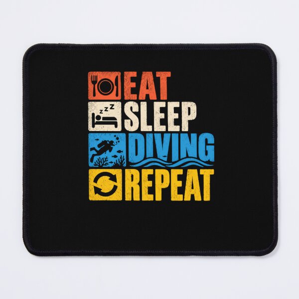 Item preview, Eat Sleep Diving Repeat Scuba Diver Underwater Hobby designed and sold by HumansStuck12.