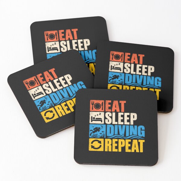 Item preview, Eat Sleep Diving Repeat Scuba Diver Underwater Hobby designed and sold by HumansStuck12.