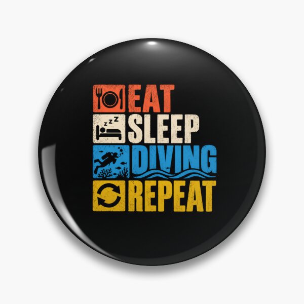 Item preview, Eat Sleep Diving Repeat Scuba Diver Underwater Hobby designed and sold by SkeletonsDanger.