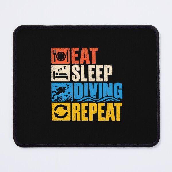 Item preview, Eat Sleep Diving Repeat Scuba Diver Underwater Hobby designed and sold by SkeletonsDanger.