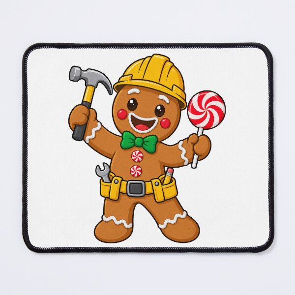 Item preview, Gingerbread Builder with Hard Hat and Christmas Candy designed and sold by skyartdesign.
