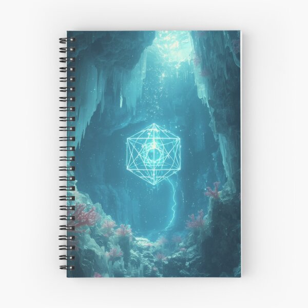 Item preview, Underwater Cave with Glowing Metatron Cube Sacred Geometry designed and sold by monkeybusiness.pt.