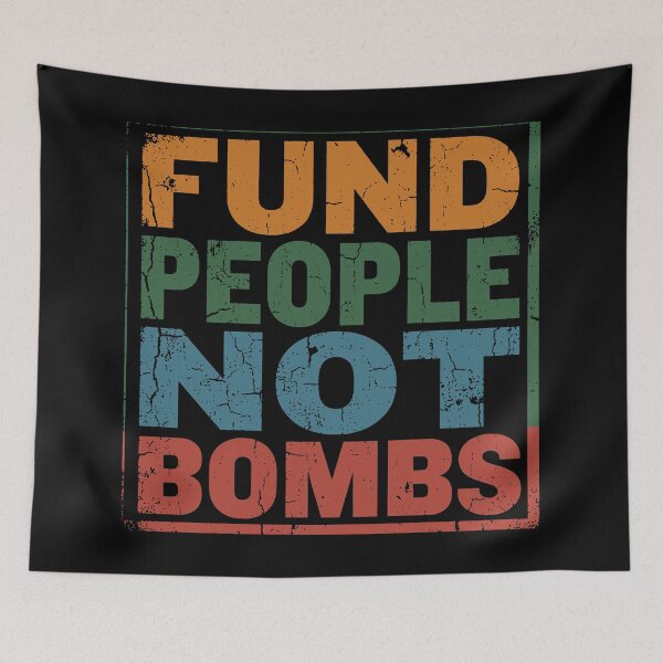 Item preview, Fund People Not Bombs - Retro Vintage Typography designed and sold by EunsooLee.