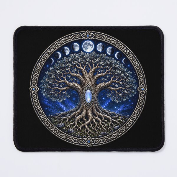Item preview, Celtic Tree of Life with Moon Phases – Celestial Pagan Fantasy Art designed and sold by LunarRavenWolf.