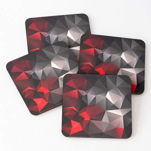 Item preview, Polygonal geometric black gray red designed and sold by fuzzyfox.