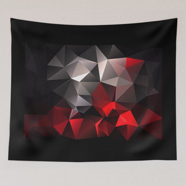 Item preview, Polygonal geometric black gray red designed and sold by fuzzyfox.