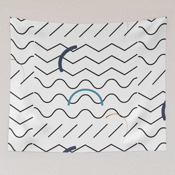 Item preview, Zigzag & Waves – Minimalist Abstract Line Art designed and sold by Khadique.