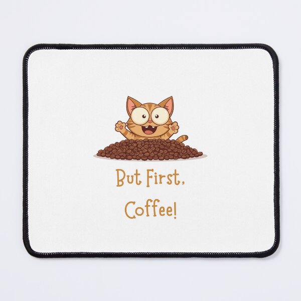 Item preview, 100 Percent Caffeinated Hyper Coffee Bean Kitten Art designed and sold by Gameshalah's Designs Hub.