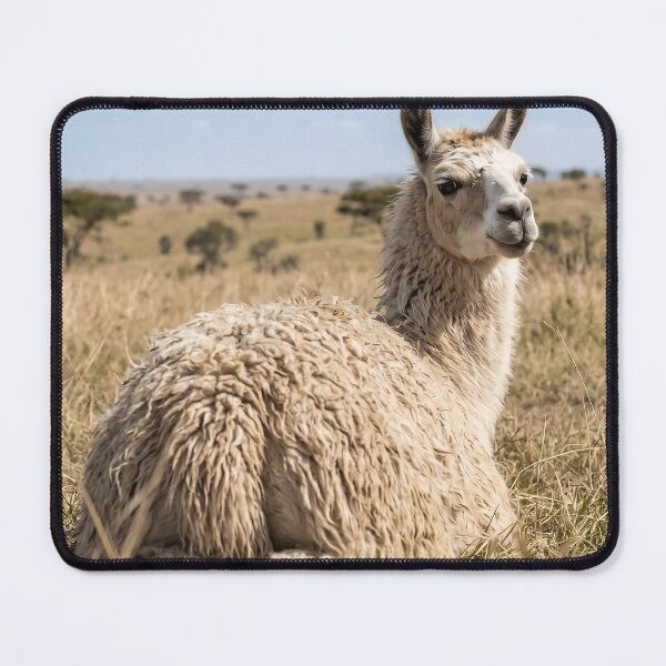 Item preview, Cute Fluffy Llama Resting In Golden Savannah Grassland designed and sold by phamlauren.