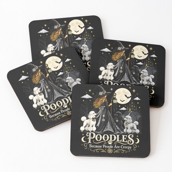 Item preview, Poodles Because People are Creepy Halloween Witch and Dogs designed and sold by leevekaArt.