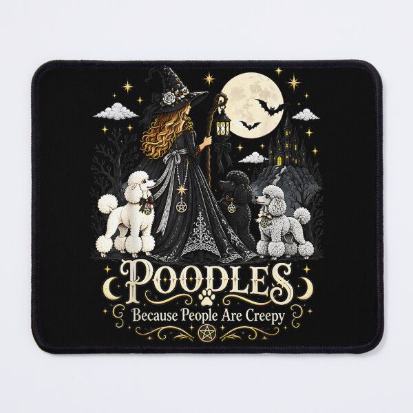 Item preview, Poodles Because People are Creepy Halloween Witch and Dogs designed and sold by leevekaArt.