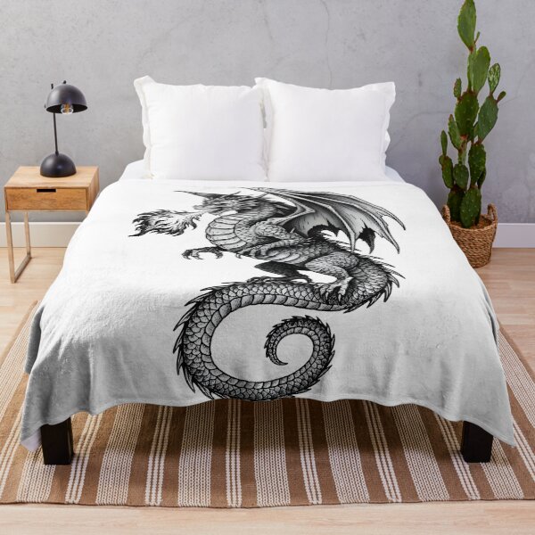 Item preview, Blazing Fire Dragon - Detailed Flame Breath Ink Illustration designed and sold by DragonSerpent Ink.