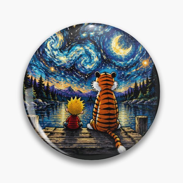 Item preview, Calvin and Hobbes Starry Night – Best Friends Under the Cosmic Sky designed and sold by Abidel.
