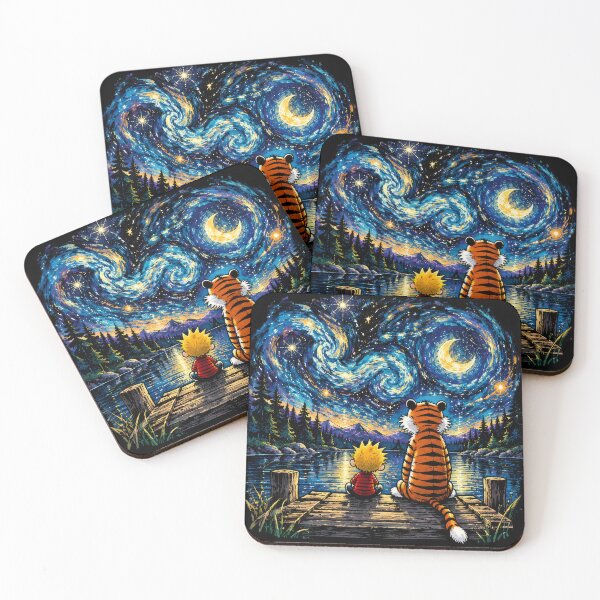 Item preview, Calvin and Hobbes Starry Night – Best Friends Under the Cosmic Sky designed and sold by Abidel.