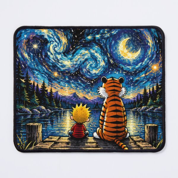 Item preview, Calvin and Hobbes Starry Night – Best Friends Under the Cosmic Sky designed and sold by Abidel.