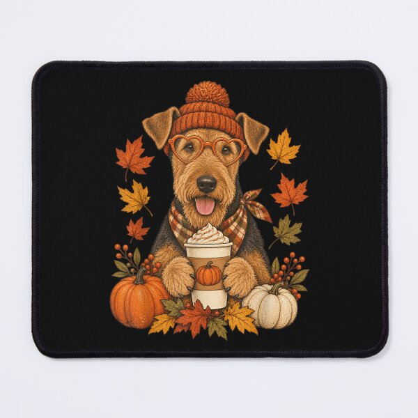 Item preview, Airedale Terrier Fall Autumn Season Pumpkin Spice Dog Coffee designed and sold by ArtByimamS.