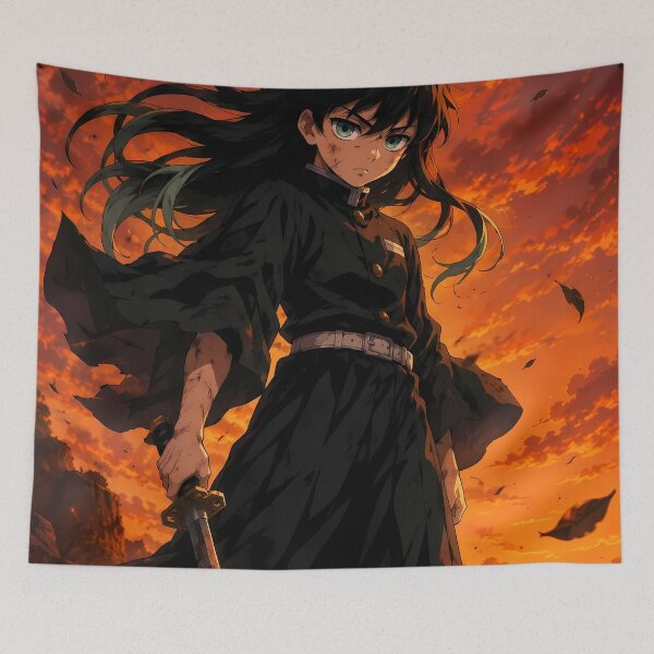 Item preview, Muichiro Tokito Demon Slayer Fiery Sunset Swordsman designed and sold by mildaclairmo.