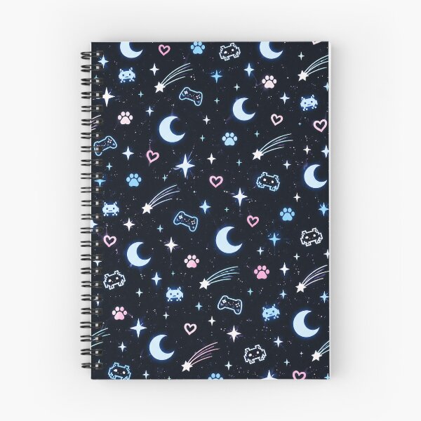 Item preview, Cute Gaming Cat Space Bedding – Moon & Stars Gamer Pattern designed and sold by Vantu Design.