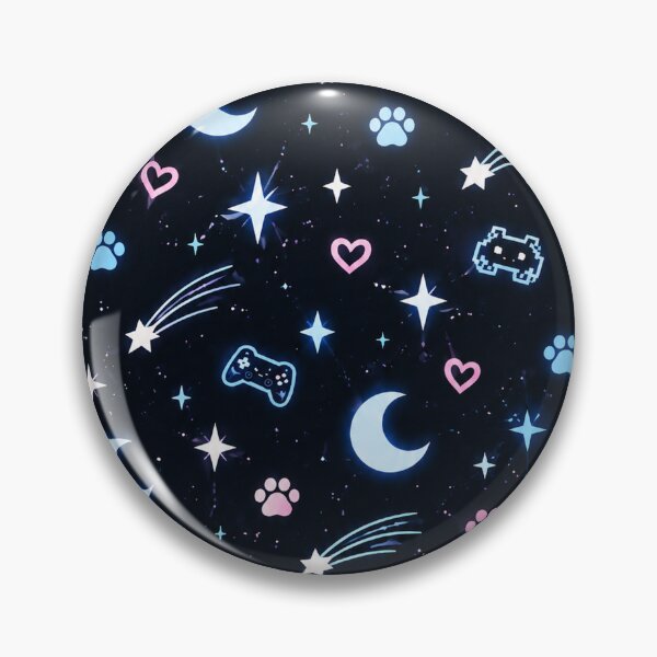 Item preview, Cute Gaming Cat Space Bedding – Moon & Stars Gamer Pattern designed and sold by Vantu Design.