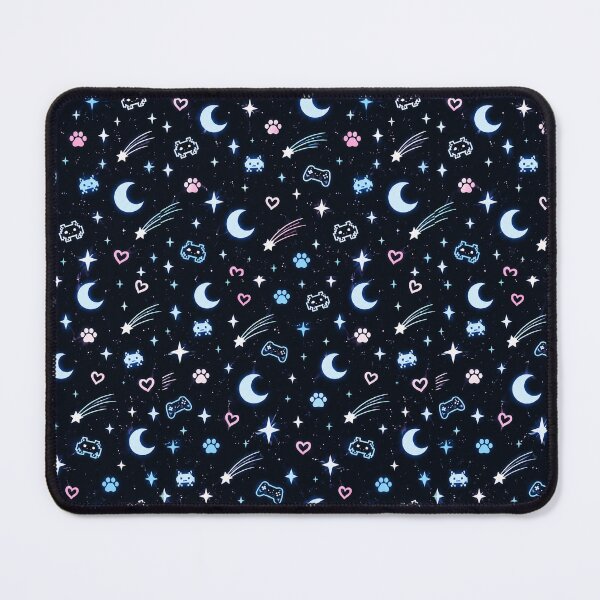 Item preview, Cute Gaming Cat Space Bedding – Moon & Stars Gamer Pattern designed and sold by Vantu Design.