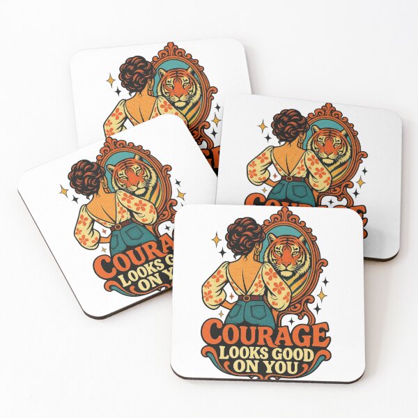 Item preview, Courage Looks Good On You Tiger Mirror designed and sold by MH Digital Studio .