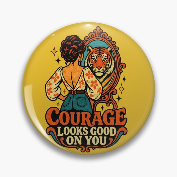 Item preview, Courage Looks Good On You Tiger Mirror designed and sold by MH Digital Studio .