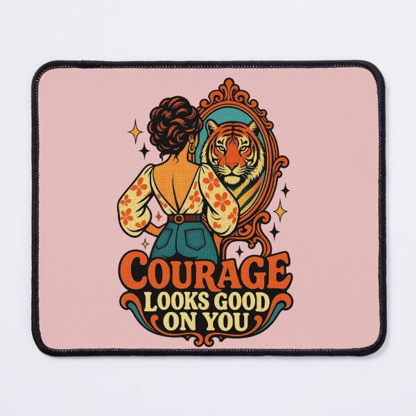 Item preview, Courage Looks Good On You Tiger Mirror designed and sold by MH Digital Studio .