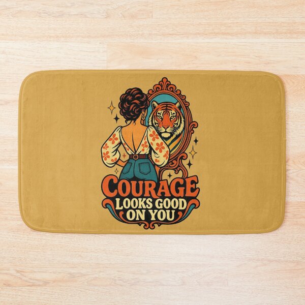 Item preview, Courage Looks Good On You Tiger Mirror designed and sold by MH Digital Studio .
