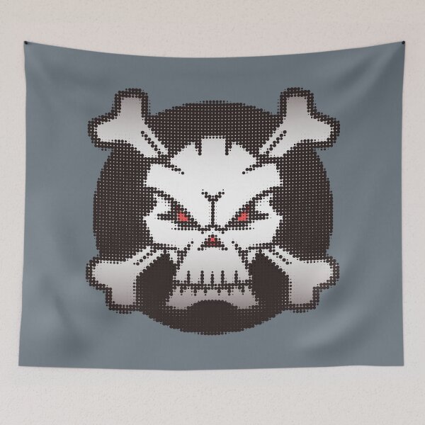 Item preview, Retro Pixel Skull Crossbones Halftone Pop Art designed and sold by HÉRCULES VERSIANI.