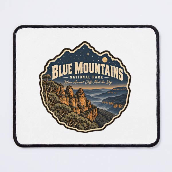 Item preview, Blue Mountains National Park Where Ancient Cliffs Meet The Sky Australia Travel Nature Hiking Souvenir designed and sold by Simsimah26Parks.