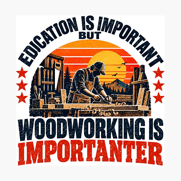 Item preview, Education Is Important But Woodworking Is Importanter Woodworker Hobbyist Craftsman designed and sold by SEEM-drawing.