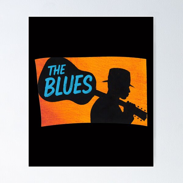 Item preview, The Blues Guitarist Silhouette Music Art designed and sold by mac-lux.