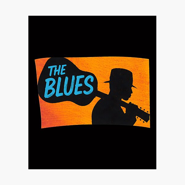 Item preview, The Blues Guitarist Silhouette Music Art designed and sold by mac-lux.