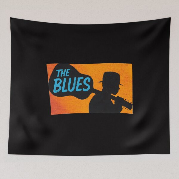 Item preview, The Blues Guitarist Silhouette Music Art designed and sold by mac-lux.