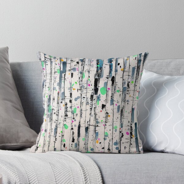 Item preview, White poplar woods - abstract expressionism, ink and wash painting designed and sold by NeonCanvasDream.